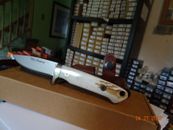 KNIVES OF ALASKA THE LEGACY 8"  OF AWESOME BLADE D2 STAG HANDLE LEATHER SHEATH
