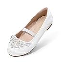 DREAM PAIRS Girls Party Shoes Pearl Mary Jane Ballet Flat White Size 2 US Little Kid/ 1 UK Aurora-03