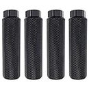 Zelerdo 2 Pairs Aluminum Alloy Bike Pegs for Mountain Bike Cycling Rear Stunt Pegs Fit 3/8 inch Axles (Pure black,100x28 mm)