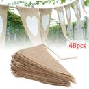 Hessian Bunting Rustic Burlap Banner Flags Banner Wedding Christmas Party Decor