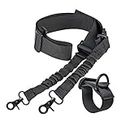 Tactical Gun Sling 2 Point Airsoft Sling 1 Point Rifle Sling Adjustable Gun Strap with Buttstock Sling Attachment for Air Rifle, Shotgun