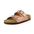 Cushionaire Women's Lane Cork Footbed Sandal With +Comfort, Gold, 8.5