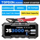 HOT! TOPDON Automotive Jump Starter JS3000 3000 Peak Amp 12V Battery Booster 