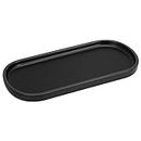 Luxspire Bathroom Vanity Tray, Kitchen Sink Tray, Resin Oval Toilet Tank Tray, Bathroom Countertop Organizer Tray for Jewelry/Perfume/Soap Dispenser/Hand Towel - 9.8 Inch, Matte Black