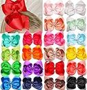 DeD 20 Pcs 8" Hair Bows Clips Boutique Grosgrain Ribbon Big Large Bows Alligator Hair Accessories For Baby Girls Teens Kids