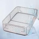 QCLUEU Medical 304 Stainless Steel Instrument Operation Sterilization Mesh Basket, Stainless Steel Sterilization Tray for Hospital, Mesh Perforated Baskets Sterilization Tray (Size : 45 * 28 * 7cm)