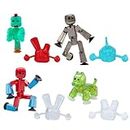 Zing Stikbot Easter Blind Pack, Set of 4 Mystery Color Stikbot Collectable Action Figures with Exclusive Bunny or Chicken Hats, Create Stop Motion Animation, for Kids Ages 4 and Up