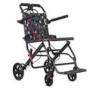 Veayva 7.5 kg aluminum Portable Folding Wheelchair, Travel Wheelchair with handbrake, Super Ultra-Light Wheelchair Stable structure