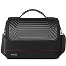 DOMISO 17 Inch Multi-Functional Laptop Sleeve with Strap Business Briefcase Waterproof Messenger Shoulder Bag Handbag for 17"-17.3" Notebooks/Dell/Lenovo/Acer/HP/MSI, Black 2