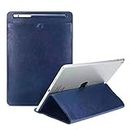 HITFIT OG Leather Pencil Holder Trifold Stand Sleeve Case for Samsung Galaxy Tab J 7.0 Inch 2016- Blue