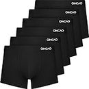 QINCAO Boxers Homme Lot de 6 Coton sous-vêtement Fitted Trunk Caleçons Ultra Doux Confortale,Noir ×6,L