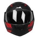 TVS Helmet Full Face Dual Color Motorbike Helmet (Black, Red-NL)