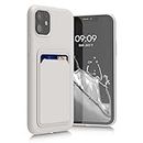 kwmobile Custodia Compatibile con Apple iPhone 11 Cover - Back Case Cellulare con Slot Porta Carte - Morbida in Silicone TPU bianco