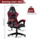 Ergonomic Gaming Chair High Back Leather Swivel Computer Seat Lumbar Support