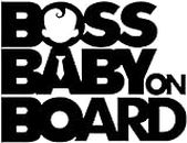 1Pc Black Boss Baby On Board Car-Styling Vehicle Body Window Reflective Sticker Decals, Bumper Stickers, Decals and Magnets