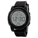 Shocknshop LED Digital Rubber Sports Multi Functional Dial Watch for Mens Boys (White Dial & Black Colored Strap) -WCH46