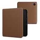 kalibri Case Compatible with Kobo Libra 2 - Case Real Leather e-Reader Flip Cover - Brown