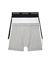 Calvin Klein Men's Cotton Classics 3-Pack Boxer Briefs, Black/Grey/White, Medium