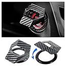 VARGTR Universal Engine Start/Stop Button Cover,Aluminum Alloy Car Power Control Trim,Push to Start Button Cover Key Protective Cover for Civic CRV XRV Challenger Charger CHR (Carbon Fiber)