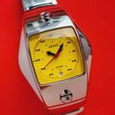 Seiko Hong Kong Limited Edition Watch Rare Case Bracelet & Yellow Dial 7N32-0AY0