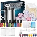 Candle Making Kit, Complete Candle Making Supplies, DIY Candle Making Kit for Adults & Beginners & Kids Including Wax, Wicks, 8 Essential Oils,8 Kinds of Scents, Dyes, Melting Pot, Candle Tins