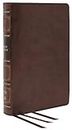 NKJV, Reference Bible, Classic Verse-by-Verse, Center-Column, Genuine Leather, Brown, Red Letter, Thumb Indexed, Comfort Print