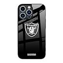 ANUTARRA Compatible with iPhone 15 Pro Max 6.7 Inch Anti-Drop Shell Cover Pattern Non-Slip Glossy Glass Protective Cell Phone Case for Raiders Fans