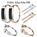 Women Diamond Metal Watchband Replacement Bracelet Strap For Fitbit Alta/Alta HR