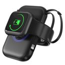 Fresh Fab Finds 3-In-1 Wireless Charger Power Bank With Built-In Cable for Apple Watch 8/7/6/SE/5/4/3/2/1 & iPhone 1 - Black