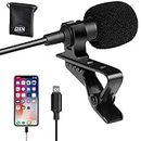 iZEN 2M/6.5ft Mini Lapel Lavalier with clip on Microphone for any iPhone 8/X/XS/XR/11/12/13 and iPad Lapel Omnidirectional Condenser Mini Lavalier Mic iPhone Microphone for Recording on iOS devices