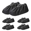 Jron 5 Pairs Black Boot Covers Reusable Washable Indoor Shoe Covers for Carpet Floor Home Use (5 Pairs | 9.5-11 for Shoes/US 8.5-10.5 for Boots, Black)
