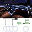 Fimker Car Led Strip Lights, Interior Light, Ambient Lighting Kit with RGB Colors Fiber Optics&Music Sync Rhythm, USB Neon Light Accessories for Door, Center Console&Dashboard,(Atmosphere lamp 5-1)