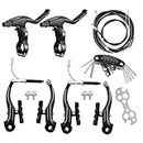 Bike Brakes Set, Brake kit for Most Bicycles Mountain Bike, Universal Front and Rear Bike MTB Hybrid Brake, Callipers Cables Lever Kit, Multi-Tool Wrenches - Black