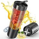 Portable Blender, Owaylon Personal Size Blender for Shakes and Smoothies with 6 Ultra Sharp Blades, 16 Oz Mini Blender USB Rechargeable Magnetic for Travel/Picnic/Office/Gym(Black), (HD-08)