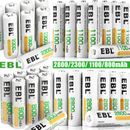 EBL AA AAA NI-MH Rechargeable Batteries 2800mAh 2300mAh 1100mAh 800mAh Battery