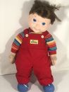 Vintage 1985 Hasbro My Buddy Doll 23" Brown Hair Preowned (No Hat) Red Overalls