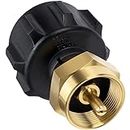 SHINESTAR Propane Refill Adapter LP Gas 1 LB Cylinder Tank Coupler Universal for QCC1/Type1 Propane Tank and 1 Pound Tank Throwaway Disposable Bottle-Solid Brass