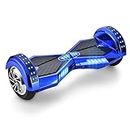 WEELMOTION Metalic Blue Off-Road Hoverboard with 8 Inch All Terrain Tire Dual 300W Motor UL 2272 certified Hoverboard for all ages with LED lights and Music Speaker, with free Hoverboard bag
