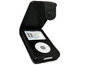 iGadgitz Black Genuine Leather Case Cover for Apple iPod Classic 80gb, 120GB & New 160gb launched Sept 09 + Belt Loop & Screen Protector