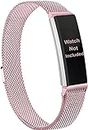 Zitel Band Compatible with Fitbit Alta Strap for Alta/Alta HR Stainless Steel Magnetic Lock Metal Band (Rose Pink)