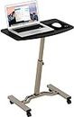 SHW Height Adjustable Mobile Laptop Stand Desk Rolling Cart, Height Adjustable from 71cm to 83cm