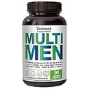 Multivitamínico para Hombre - 90 Cápsulas MULTI MEN, Complemento Completo que aporta 13 Vitaminas (A, B, C, D, E...), 9 Minerales y Nutrientes Activos, sin Gluten - Multivitaminas Vermont Supplements