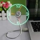 huiheng USB LED Fan, Mini LED Clock Fan with Flexible Gooseneck, Personal Silent Laptop Fan USB Powered for Home Office