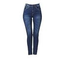 Little Vintage Girls Wax Women's Jeans Butt I Love You Push-Up High Rise Ankle Length Skinny Whiskers 1 Button, Dark, 0