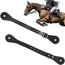 2 Pcs Leather Spur Straps Single Ply Spur Straps Western Man Woman Adjustable Boot Straps for Thigh High Boots 6 Holes Spur Straps Riding Leather Spur Straps 9.9 Inches (Black)