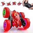 Remote Control Car with Colorful Light, Rechargeable 360° Rotating RC Cars Double Sided Fast Flips 2.4Ghz 4WD All Terrain RC Stunt Toys for Ages 6-12 Years Old Boys Girl