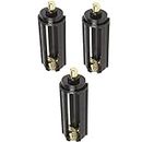 3 x 1.5V AAA Cylindrical Battery Protective Cove Bracket for Flashlight Torch Battery Storage Box Holder, Pack of 3, Black