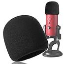 YOUSHARES Foam Microphone Windscreen - Large Size Microphone Cover for Blue Yeti, Yeti Pro, MXL, Audio Technica and Other Large Microphones (Black)