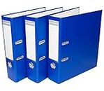 3 x Blue Excompta Strong A4 Polypropylene Lever Arch Files Large Office Paper Storage Folders
