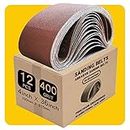 4 x 36 Inch 400 Grit Sanding Belt | Premium Aluminum Oxide Sanding Belt | Premium Sander Sandpaper – 12 Pack